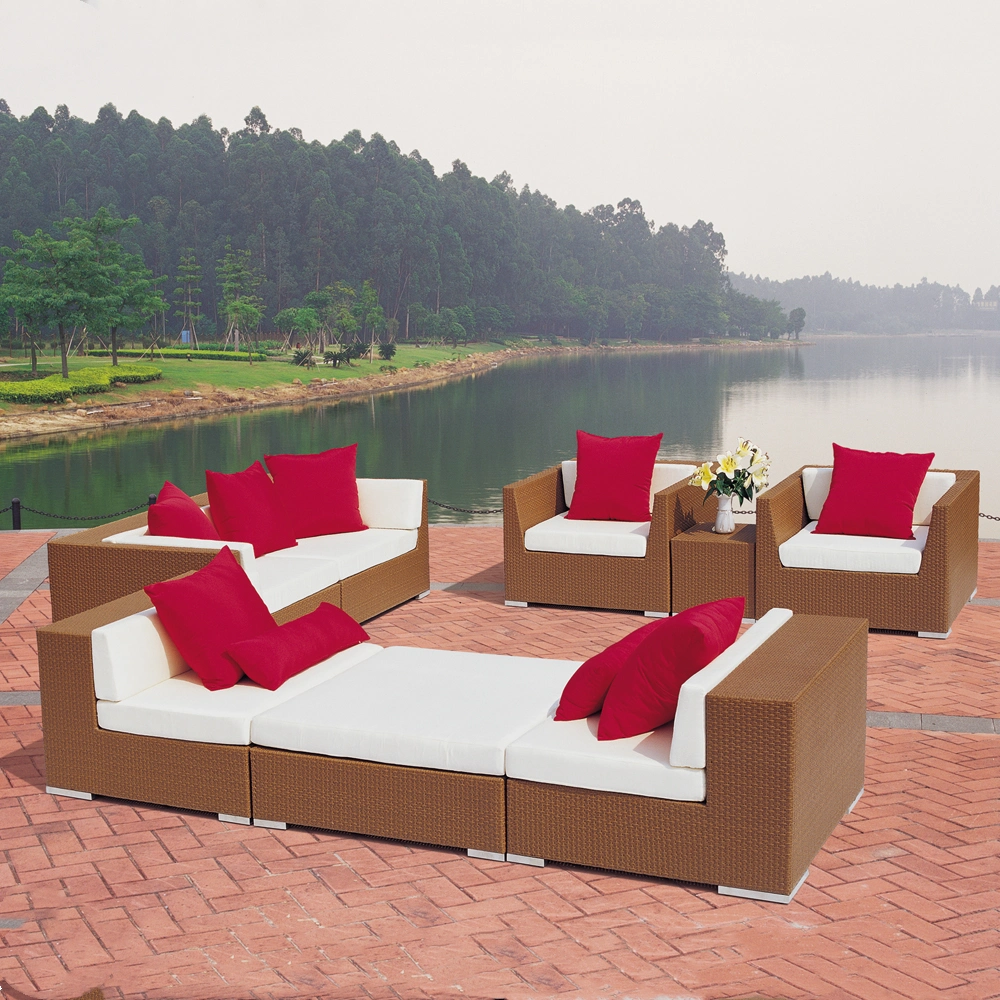 Simple Rattan Corner Sofa Set Modern Design Rattan Sectional Outdoor Living Room Sofa Furniture