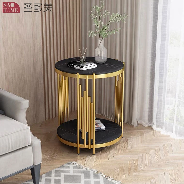 New Style Home Furniture Living Room Coffee Table Stainless Steel Titanium Side Table Bedroom Table Melamine Laminated Tea Table