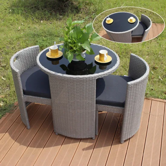 Konversations-Couchtisch und Stühle, Esszimmer-Sofa-Möbel-Sets, Korb-Rattan-Garten-Außen-Bistro-Terrassen-Set im Angebot